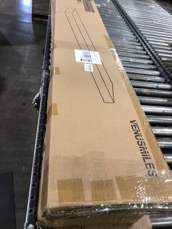 Photo 1 of Reclaimed Elm Wood Floating Shelf for Wall, Flat Edge 55"W x 9.2"D x 1.4"H, 1 Pack with Invisible Bracket, Large Wall Mounted Shelf for Living Room Bedroom Kitchen Bathroom Decor, Walnut Finish