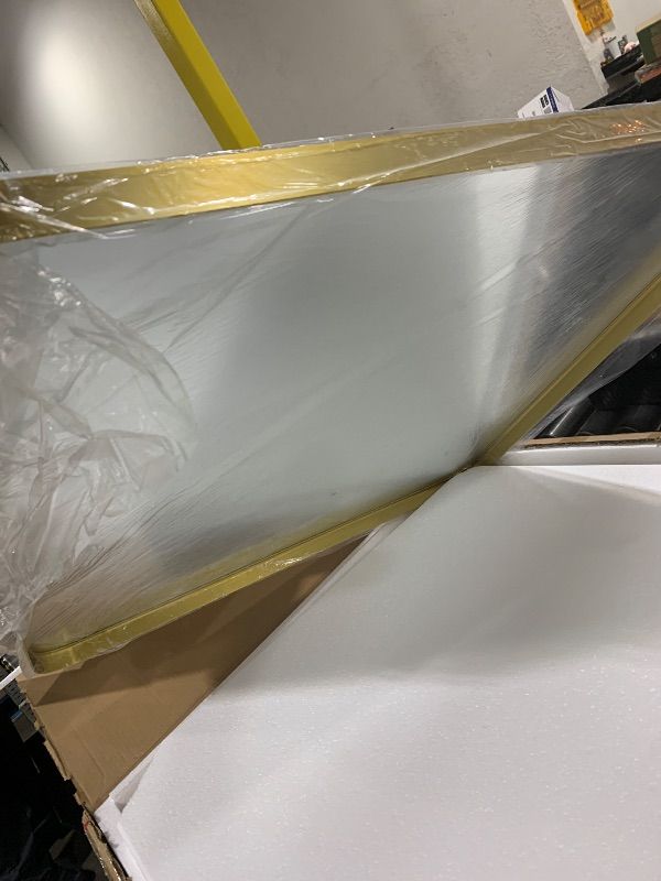 Photo 1 of CIRCUMI Gold Bathroom Mirror, 30"x30" Rectangular Mirror with Deep Metal Frame, Rounded Corner, Tempered Glass, Square Mirror for Wall, Oversink, Bedroom, Living Room, Vanity, Entryway, Crystal-Clear