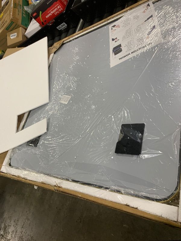 Photo 1 of CIRCUMI Gold Bathroom Mirror, 30"x30" Rectangular Mirror with Deep Metal Frame, Rounded Corner, Tempered Glass, Square Mirror for Wall, Oversink, Bedroom, Living Room, Vanity, Entryway, Crystal-Clear