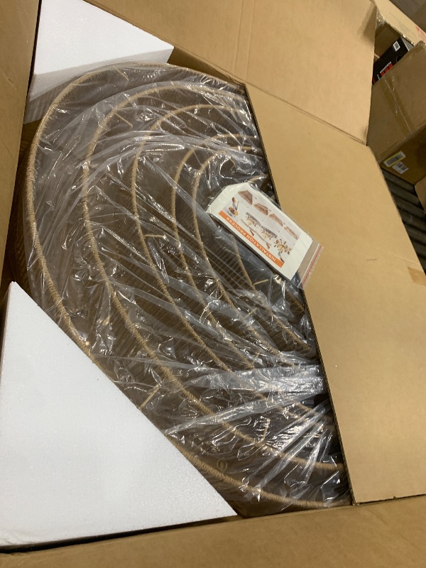 Photo 1 of YOMECOO 39.4" Large Hand-Woven Rattan Chandelier Vintage Farmhouse 15-Lights Boho Bamboo Chandelier Light Fixture Retro Drum Wicker Rattan Golden Chandeliers for Dining Room, Kitchen, Living Room, E12