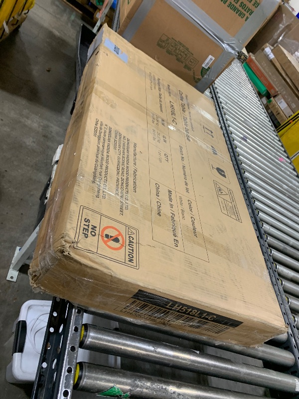 Photo 1 of LINSY HOME Farmhouse Coffee Table with Storage, Wood Coffee Table for Living Room, Open Display Area and Storage Drawers with Metal Handles, Chic Style with Curved Base. Oak and Brown