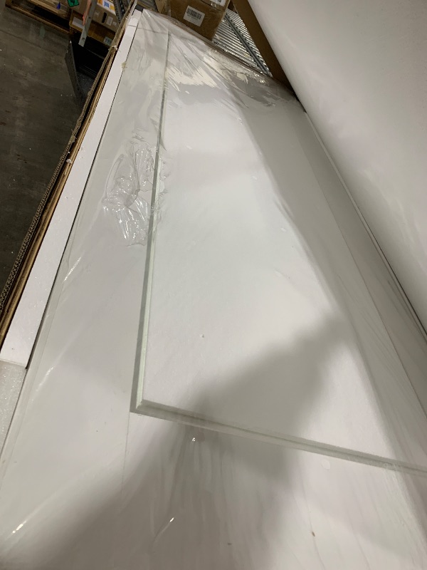 Photo 1 of 30" x 80" Mirror Slab Door, Pre-Assembled One Side French Interior Door, Paintable Solid Wood Pocket Barn Doors for Living Room Pantry Laundry Closet Bathroom White Pre-Finished Surface w/o Hardware