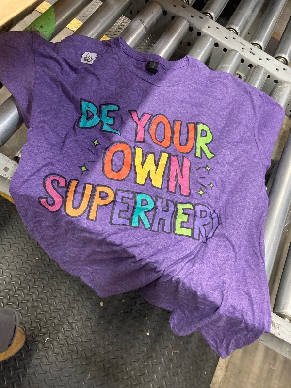 Photo 1 of ***ACTUAL ITEM IS PURPLE***Be your own Superhero Motivational Quote Mental Health T-Shirt***XL***
