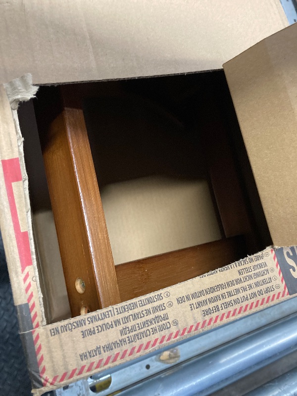 Photo 1 of *PARTIAL SET*
Beuway 27"Foldable Bamboo Bar Stool with Back & Footrest,Counter Height Chair for Home Camping(Brown,S)