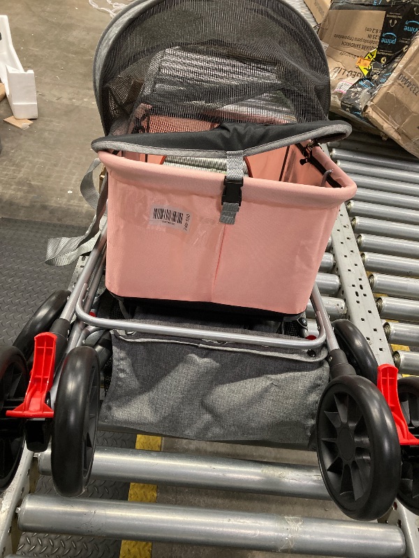 Photo 1 of  3-in-1 Convertible Baby Stroller with Big Seat and Adjustable Canopy, 24 Pound, Pink