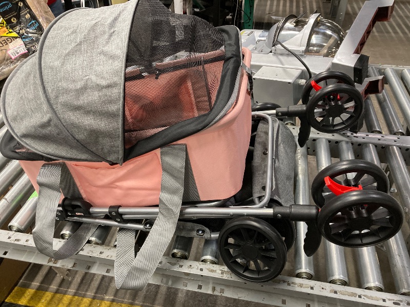 Photo 1 of  3-in-1 Convertible Baby Stroller with Big Seat and Adjustable Canopy, 24 Pound, Pink