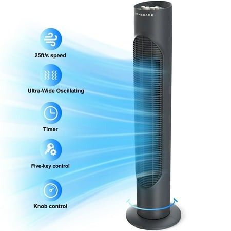 Photo 1 of ***2 FANS INCLUDED***Tower Fan 32 Wide Oscillating Cooling Fan with 3 Speeds 3 Wind Modes Timer Pentatonic Button Standing Fan for Home Bedroom & Office