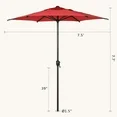 Photo 1 of **PARTS ONLY/BROKEN FRAME**Abba Patio 7.5ft Oslo Outdoor Umbrella w/ Push Button Tilt & Crank, 6 Ribs, Dark Re