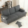 Photo 1 of  Sofa for Living Room, AAQZ 87" Comfy Corduroy Couch, Solid Wood Leg, 2 Pillows, Gray

