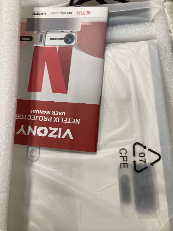 Photo 1 of [Netflix Licensed/Dolby Audio] Smart Projector with WiFi and Bluetooth, VIZONY Native 1080P Projector with Apps Built in Netflix, Youtube, Hulu, Disney+, Portable Mini Projector for Indoor/Outdoor
