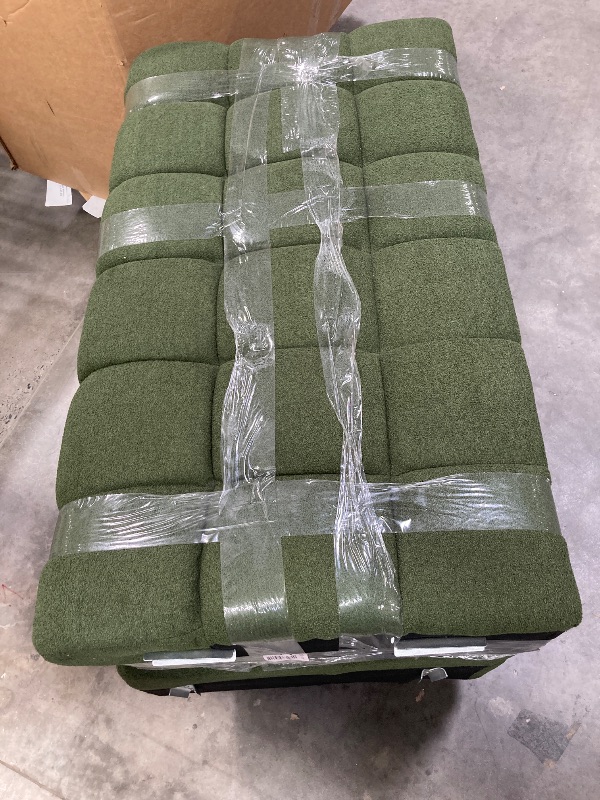 Photo 1 of ***MISSING ONE PART- SELLING AS IS)*** 
JASIWAY Convertible Chair Bed Sleeper for Adults, 3-in-1 Convertable Single Sofa Futon Chair for Small Spaces, Foldable Sleeping Chaise Lounge, Trifold, Armless, Corduroy (Green, 31.5" W x 77.6" D)
