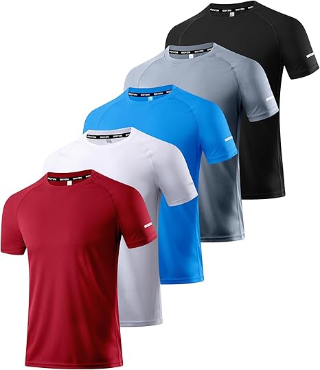 View 1 of ***MISSING WHITE AND GREY SHIRT/ CONTAINS 3 SHIRTS***Boyzn 1, 3, 5 or 7 Pack Men's Workout Running Shirts, Dry Fit Moisture Wicking T-Shirt, Gym Athletic Short Sleeve Tee Shirts SIZE LARGE