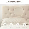 Photo 1 of **HEADBOARD ONLY**JONPONY Tufted Upholstered Headboard Full Size, Solid Wood Head Board with Adjustable Height Headboard from 37" to 51",Bed Frame Adapters,Beige,Headboard Only