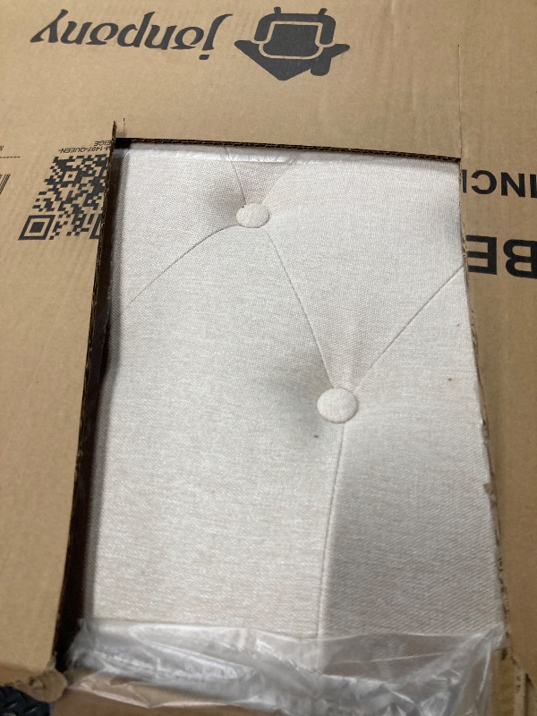 Photo 1 of **HEADBOARD ONLY**JONPONY Tufted Upholstered Headboard Full Size, Solid Wood Head Board with Adjustable Height Headboard from 37" to 51",Bed Frame Adapters,Beige,Headboard Only