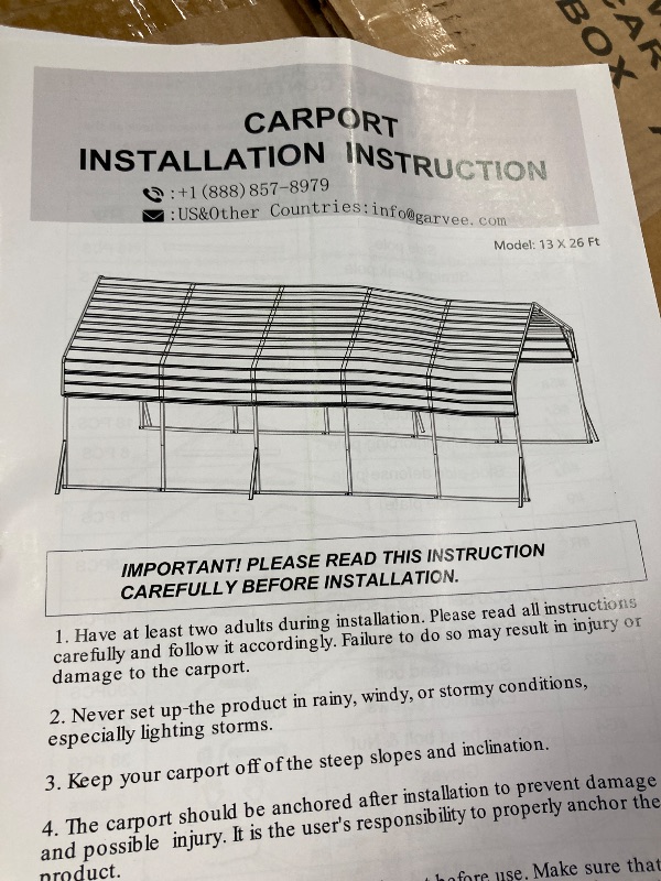 Photo 1 of ' Heavy Duty Metal Carport, Steel Carports Canopy with Galvanized Steel Frame and Roof, Metal Carport Shelter for Boats, SUVs and Trucks
