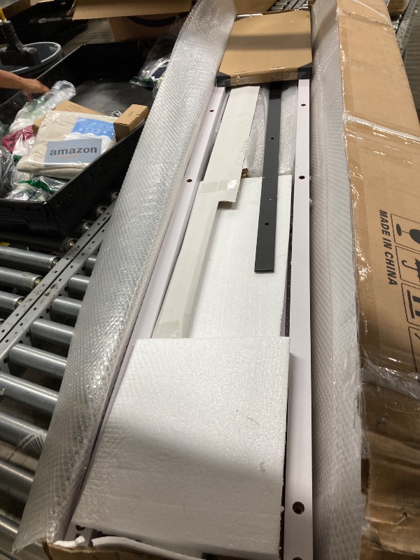 Photo 1 of ***(PARTS ONLY -SELLING AS IS MISSING PARTS)*** 
COSHOMER 30in x 84in 5-Panel Sliding Glass Barn Door with 5ft Hardware Kit Included, Easy Assembly with Pre-Drilled Holes, Waterproof, Frosted Glass for Bathroom-Fit Max Opening 28in x 82in, White