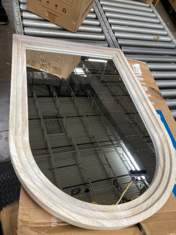 Photo 1 of **small damage**BEAUTYPEAK 36"x 24" Arched Bathroom Mirror Wall Mirror Wooden Frame,White