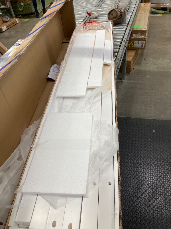 Photo 1 of **reference image**KOMFOTT Twin House Bed with 2 Storage Drawers, Wooden Kids Bed Frame with Roof & Fence Rails, Tent Bed with Headboard & Footboard for Teens, Girls & Boys, No Box Spring Needed Twin Bed Frame (White)