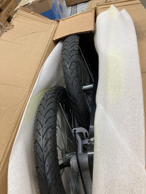 Photo 1 of **MISSING SOME HARDWARE**18" Kids Bike with Training Wheels, Height Adjustable Kids Bicycle with Headlight/Inflator, Birthday Xmas Gifts for Girls Boys Toddlers Kids Age 6-12