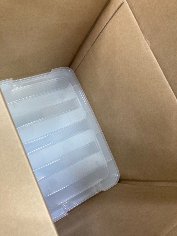 Photo 1 of **reference image**Citylife 17 QT Plastic Storage Bins with Latching Lids Stackable Storage Containers for Organizing Large Clear Storage Box for Garage, Closet, Kitchen, **6Packs**