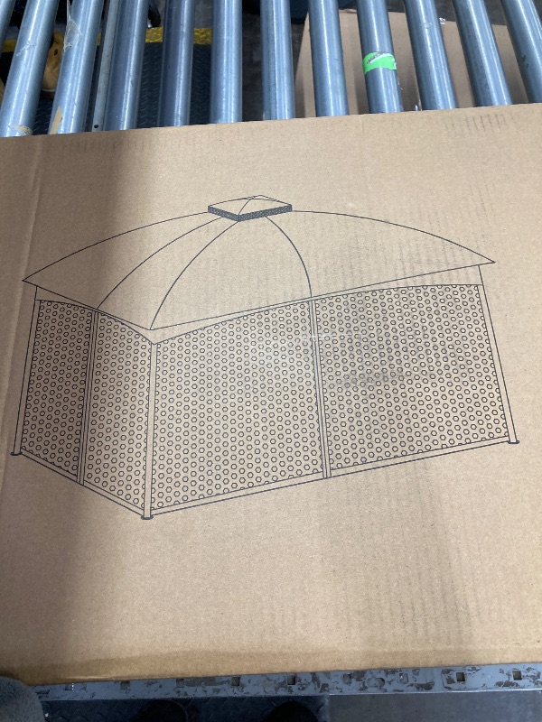 Photo 1 of ***Factory seal******Factory seal***FAB BASED 10x12 Gazebo, Double Vent Canopy Gazebo for Outdoor with Privacy Netting, Easy Setup Patio Pavilion with Steel Frame Strong Legs for Lawn, Backyard, Deck (Ash Grey)