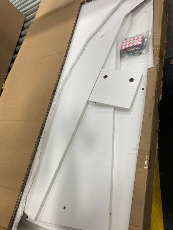 Photo 1 of ***Missing parts******Missing parts*** 2-Tier Washer Dryer Countertop with 2.75"H Edge Rails, 54" W x 27.55" D Laundry Countertop for Folding Clothes, Washer and Dryer Topper with Non-Slip Pad (White)