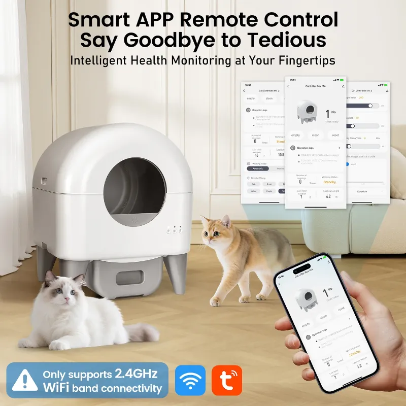 Photo 1 of ****No cable****v****No cable****Cumrige Self-Cleaning Cat Litter Box, App Controlled, with Safety Sensor, Removable and Washable Liner
