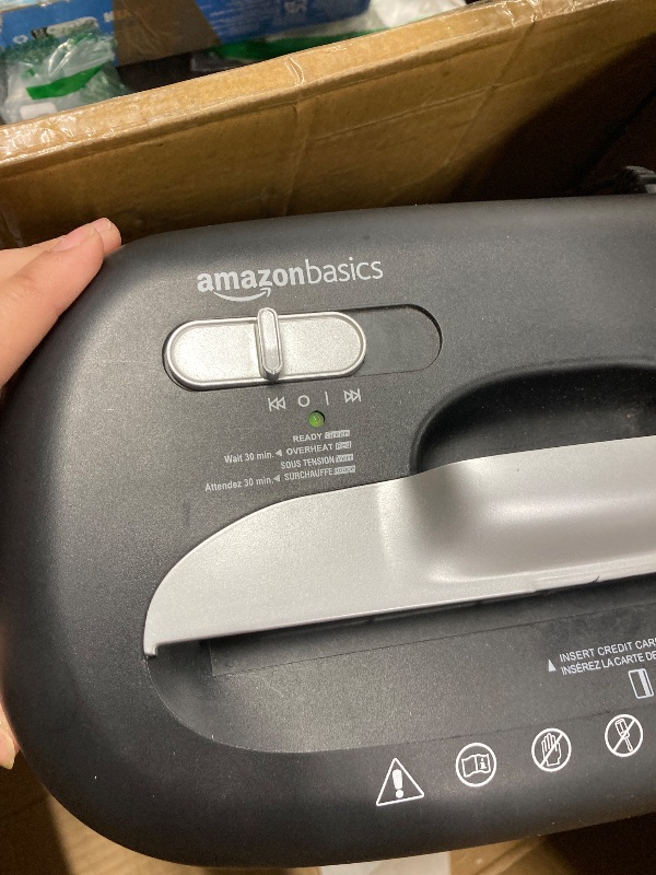 Photo 1 of **reference image**Amazon Basics 8 Sheet Cross Cut Paper and Credit Card Shredder with 4.1 Gallon Bin, Black