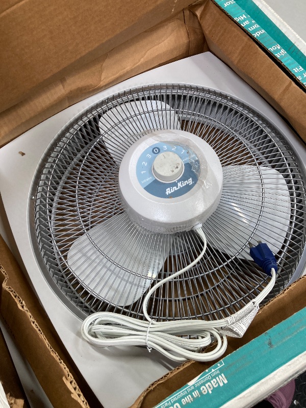 Photo 1 of **reference image**Air King 9018 Commercial Grade Oscillating Wall Mount Fan, 18-Inch , White