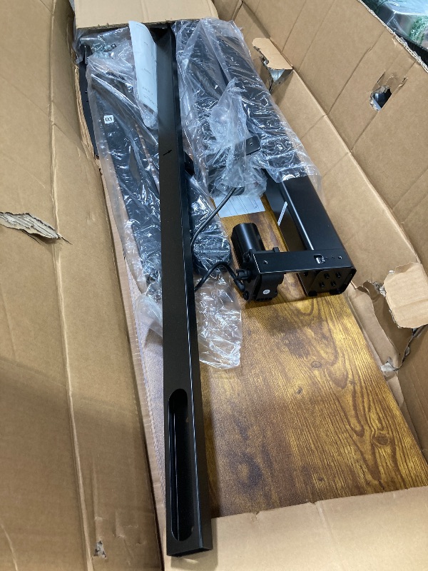 Photo 1 of ***(PARTS ONLY - INCOMPLETE, SELLING AS PARTS ONLY)*** 
 INNOVAR Electric Standing Desk, Adjustable Height Stand up Desk, 55x24 inches Sit Stand Home Office Desk with Splice Board, Black Frame/Rustic Brown Top