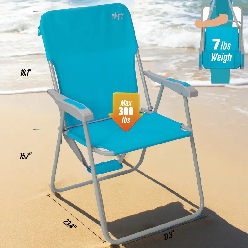 Photo 1 of #WEJOY Folding Backpack Beach Chair, High Back Beach Chairs for Adults, Max Load 300lbs, Outdoor Portable Folding Camping Chair