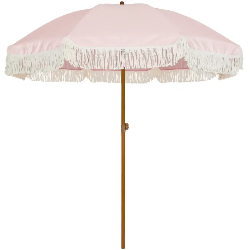 Photo 1 of **reference image**AMMSUN 7ft Patio Umbrella with Fringe Tassel Outdoor UPF50+ Shade Tilt Shelter,Pink