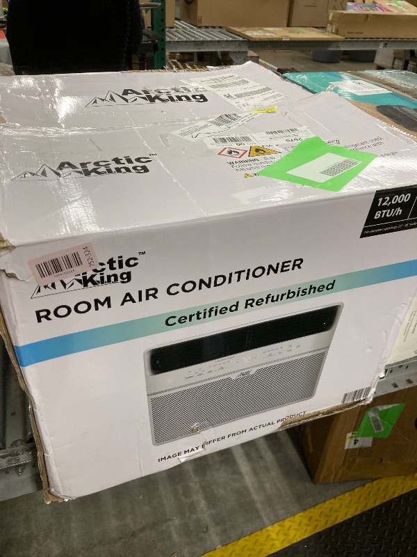 Photo 1 of **reference image**GE Window Air Conditioner 12,000 BTU for Rooms up to 550 sq ft., Wi-Fi Enabled, Energy-Efficient Cooling for Large Rooms, Easy Install Kit, Control Using Remote or Smartphone App, White