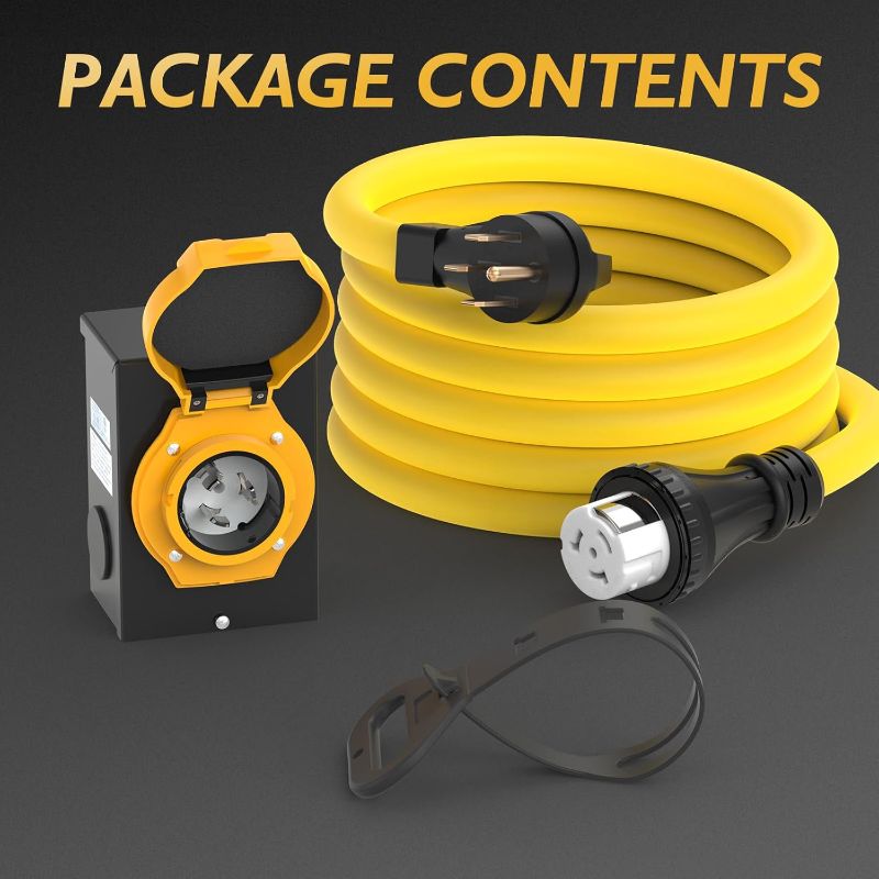 Photo 1 of **referente image**TOOLIOM 50 Amp Generator Power Inlet Box, NEMA SS2-50P Power Inlet Box and 50 Amp RV Power Extension Cord,  40 ft EMA 14-50P to SS2-50R Generator Extension Cord
