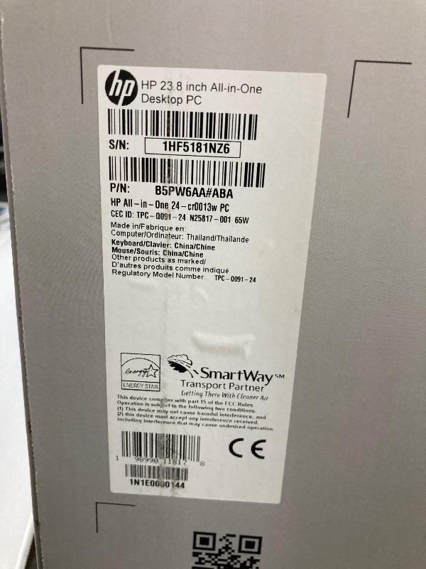Photo 1 of **reference image**HP 23.8 inch All-in-One Desktop PC, FHD Display, Intel Core i3-N300, 8 GB RAM, 256 GB SSD, Intel UHD Graphics, Windows 11 Home, 24-cr0030 (2023), Shell White