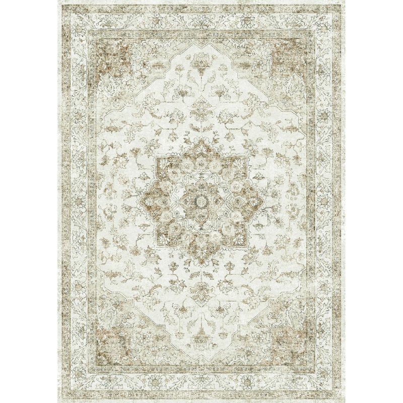 Photo 1 of *8reference image**WIPONKEN 8x10 Area Rugs for Living Room Bedroom Dining Room Office Farmhouse, Machine Washable Non Slip Vintage Persia Rug Beige