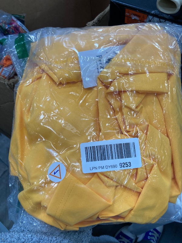 Photo 1 of **COLOR LOOKS MORE LIKE ORANGE**Church Dress for Women Fashion Peplum Bodycon Short Sleeve Work Dresses Bow Club Ruffle Pencil Formal Cocktail Dress Yellow Large