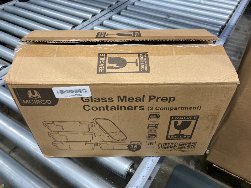 Photo 1 of [5-Pack,36 Oz]Glass Meal Prep Containers 2 Compartments Portion Control with Upgraded Snap Locking Lids Glass Food Storage Containers, Microwave, Oven, Freezer and Dishwasher (4.5 Cups)