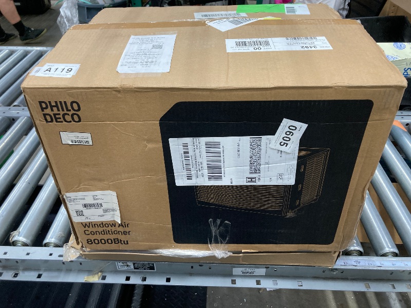 Photo 1 of **MISSING PARTS TO SIDES**PhiloDeco 8000 BTU Window Air Conditioner 350 Sq. ft. Intelligent, LED Display Screen, with Remote Control,Ac Can Be Used as a Dehumidifier/Fan, Operates Quietly, Energy-Saving. Timer/Sleep and ECO
