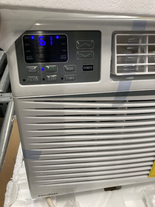 Photo 1 of **MISSING PARTS TO SIDES**PhiloDeco 8000 BTU Window Air Conditioner 350 Sq. ft. Intelligent, LED Display Screen, with Remote Control,Ac Can Be Used as a Dehumidifier/Fan, Operates Quietly, Energy-Saving. Timer/Sleep and ECO