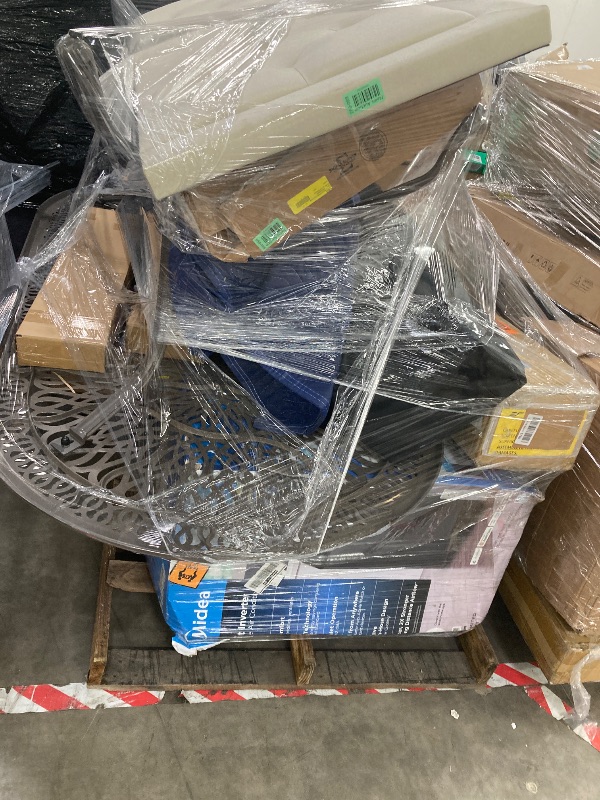 Photo 1 of ********no return no refund ********* pallet of different wooden items for example bed, mirrors, chairs, tables and much more returns are not accepted final sale