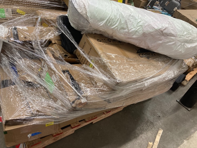 Photo 1 of ********no return no refund ********* pallet of different wooden items for example bed, mirrors, chairs, tables and much more returns are not accepted final sale