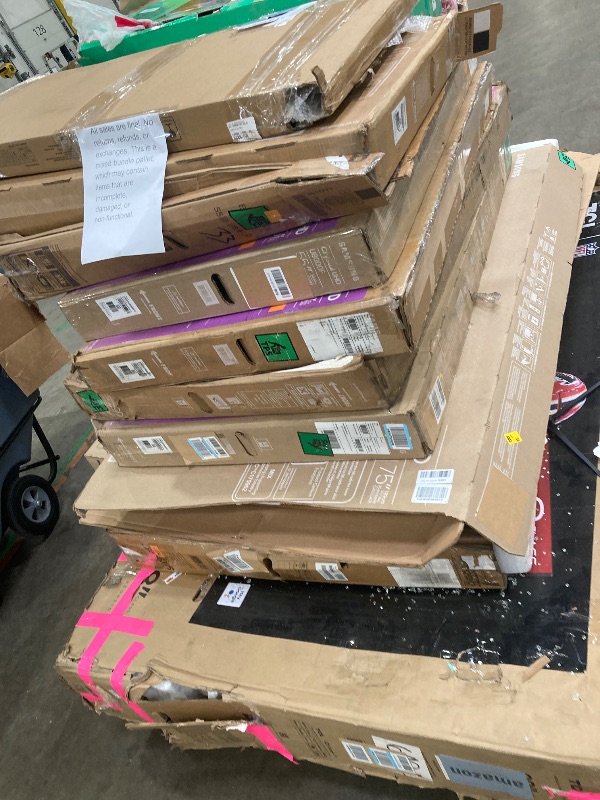Photo 1 of ********No returns***No refund*******TV pallet doesn't work, only for parts of different brands and sizes. Some turn on, others don't. Broken screens, possibly missing cables and remote control. Returns not accepted. Final sale, approximate retail price o