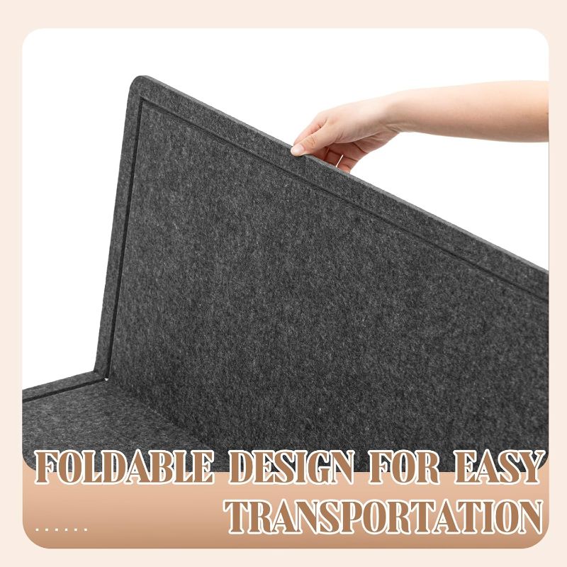 Photo 1 of 
Felt Extra Large Bulletin Board, 96 x 48 Inches Decorative Felt Pin Board Alternative Foldable Picture Framed Display Board for School Home Office Kitchen Walls(Grey)