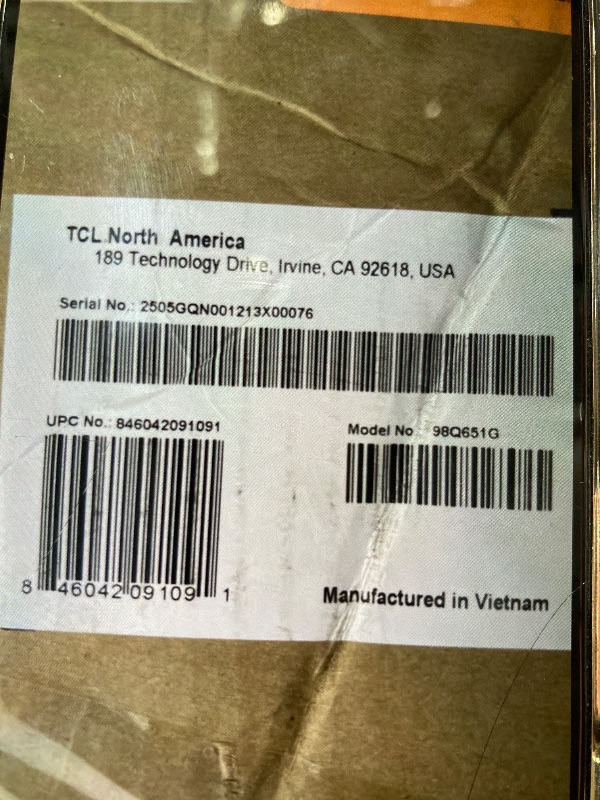 Photo 1 of *****This new one was factory sealed, it was tested, the photos for some reason were not saved********TCL 98-Inch Q65 QLED 4K UHD Smart TV with Google TV (98Q651G, 2024 Model) Dolby Vision, Dolby Atmos, HDR Pro+, Game Accelerator Enhanced Gaming, Voice Re