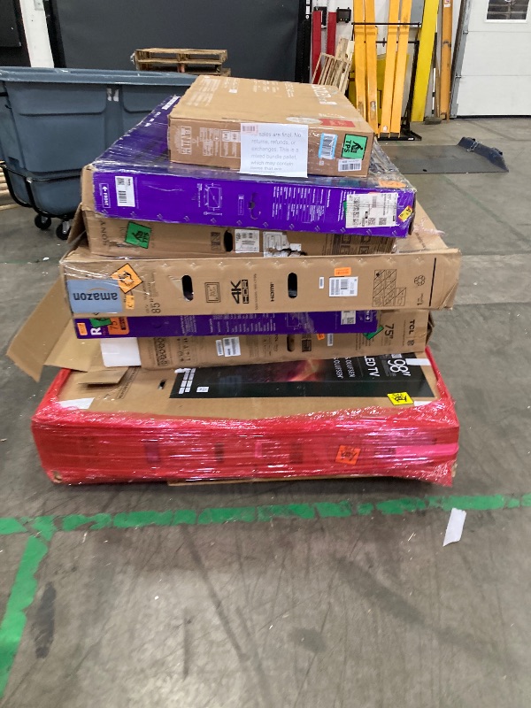Photo 1 of ********No returns***No refund*******TV pallet doesn't work, only for parts of different brands and sizes. Some turn on, others don't. Broken screens, possibly missing cables and remote control. Returns not accepted. Final sale, approximate retail price o