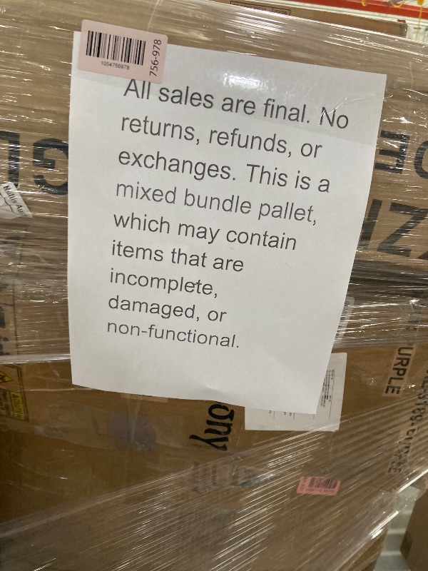 Photo 1 of ********no return no refund ********* pallet of different wooden items for example bed, mirrors, chairs, tables and much more returns are not accepted final sale