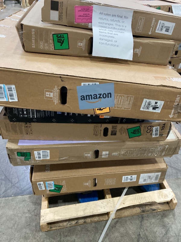 Photo 1 of ********No returns***No refund*******TV pallet doesn't work, only for parts of different brands and sizes. Some turn on, others don't. Broken screens, possibly missing cables and remote control. Returns not accepted. Final sale, approximate retail price o