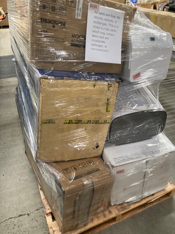 Photo 1 of ****no returns accepted***** final sale *****pallet with air conditioners and possible some fans only for parts, remote control or some part may be missing this pallet also contains small miscellanious item retail price is estimated for parts.