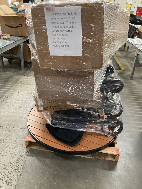 Photo 1 of ********no return no refund ********* pallet of different wooden items for example bed, mirrors, chairs, tables and much more returns are not accepted final sale